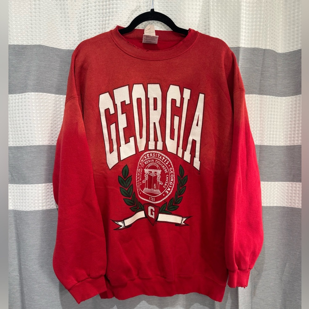 Georgia University Red Vintage Sweatshirt